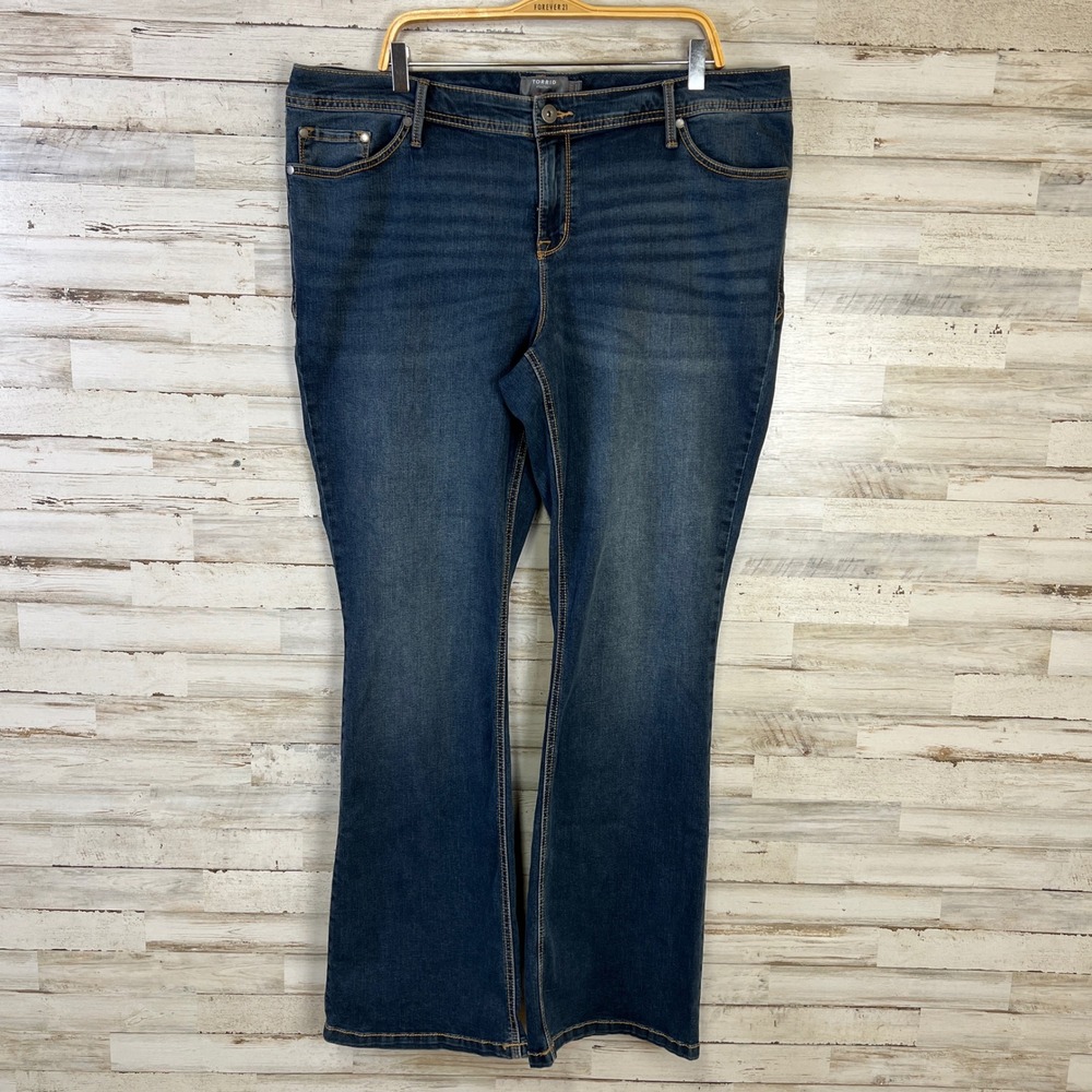 Torrid Luxe Slim Boot Jeans Women 22T Blue Denim Stretch Tall Cowgirl Western
